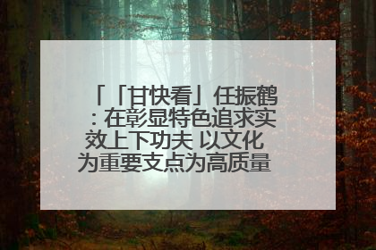 「甘快看」任振鹤：在彰显特色追求实效上下功夫 以文化为重要支点为高质量发展增添动能