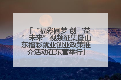 “福彩圆梦 创‘益’未来”视频征集暨山东福彩就业创业政策推介活动在东营举行