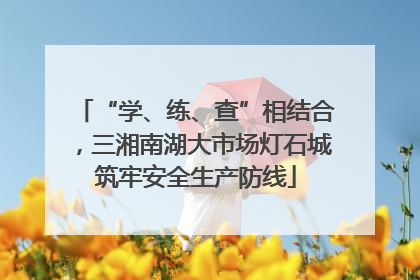 “学、练、查”相结合，三湘南湖大市场灯石城筑牢安全生产防线