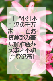 “小红本”温暖千万家——自然资源部为基层解难题办实事之不动产登记篇