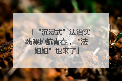 “沉浸式”法治实践课护航青春，“法姐姐”也来了