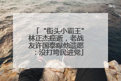 “街头小霸王”林正杰癌逝，老战友许国泰曝他遗愿：没打垮民进党