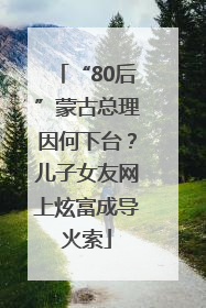 “80后”蒙古总理因何下台？儿子女友网上炫富成导火索