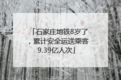 石家庄地铁8岁了，累计安全运送乘客9.39亿人次