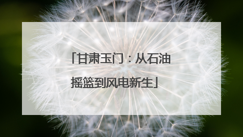 甘肃玉门：从石油摇篮到风电新生
