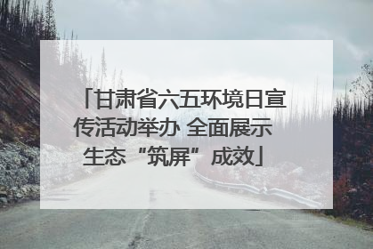甘肃省六五环境日宣传活动举办 全面展示生态“筑屏”成效