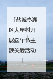 盐城亭湖区大星村开展端午节主题关爱活动