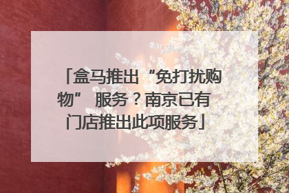 盒马推出“免打扰购物” 服务？南京已有门店推出此项服务