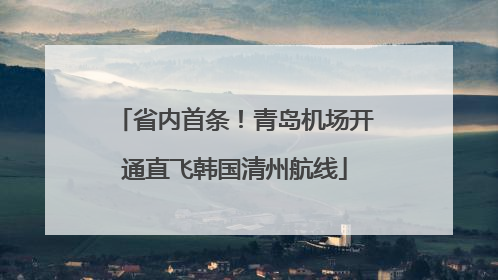 省内首条！青岛机场开通直飞韩国清州航线