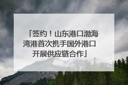 签约！山东港口渤海湾港首次携手国外港口开展供应链合作
