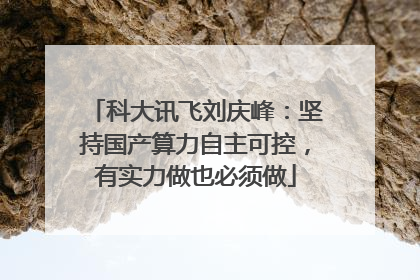科大讯飞刘庆峰：坚持国产算力自主可控，有实力做也必须做