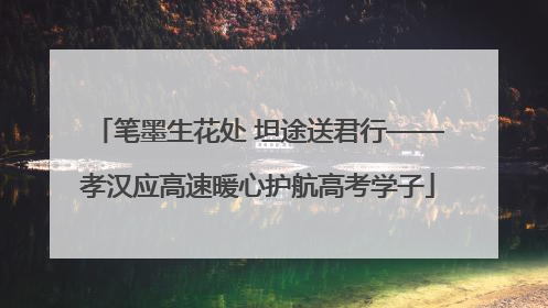 笔墨生花处 坦途送君行——孝汉应高速暖心护航高考学子