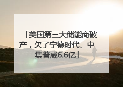 美国第三大储能商破产，欠了宁德时代、中集普威6.6亿