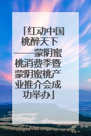 红动中国 桃醉天下——蒙阴蜜桃消费季暨蒙阴蜜桃产业推介会成功举办