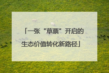 一张“草票”开启的生态价值转化新路径