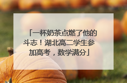 一杯奶茶点燃了他的斗志！湖北高二学生参加高考，数学满分