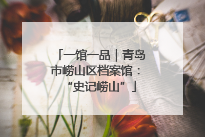 一馆一品｜青岛市崂山区档案馆：“史记崂山”