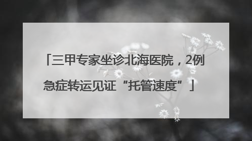 三甲专家坐诊北海医院，2例急症转运见证“托管速度”