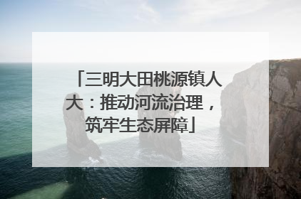 三明大田桃源镇人大：推动河流治理，筑牢生态屏障