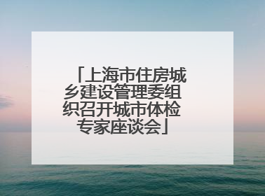 上海市住房城乡建设管理委组织召开城市体检专家座谈会