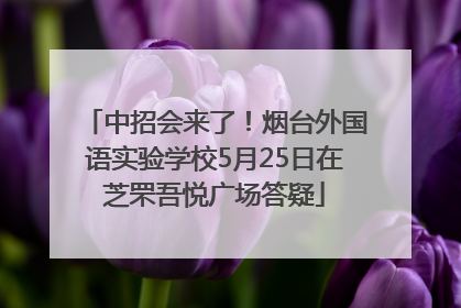 中招会来了！烟台外国语实验学校5月25日在芝罘吾悦广场答疑
