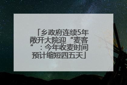 乡政府连续5年敞开大院迎“麦客”：今年收麦时间预计缩短四五天