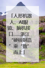 人形机器人、AI眼镜、脑机接口……浙江“硬核制造”乘“数”而上