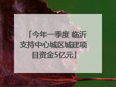今年一季度 临沂支持中心城区城建项目资金5亿元