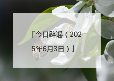 今日辟谣（2025年6月3日）