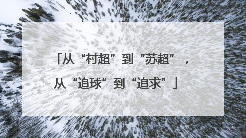 从“村超”到“苏超”，从“追球”到“追求”