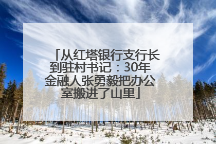 从红塔银行支行长到驻村书记：30年金融人张勇毅把办公室搬进了山里