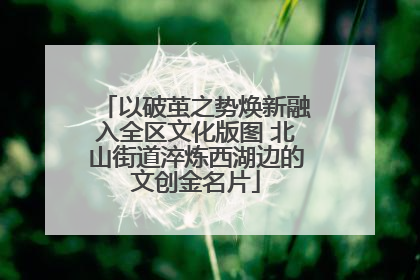 以破茧之势焕新融入全区文化版图 北山街道淬炼西湖边的文创金名片