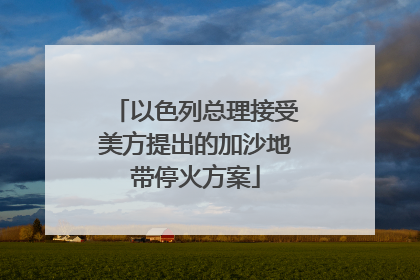 以色列总理接受美方提出的加沙地带停火方案