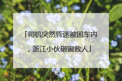 司机突然昏迷被困车内，浙江小伙砸窗救人