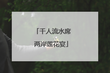 千人流水席 两岸莲花宴