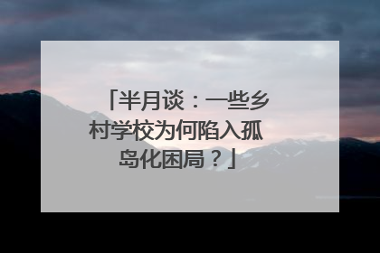 半月谈：一些乡村学校为何陷入孤岛化困局？