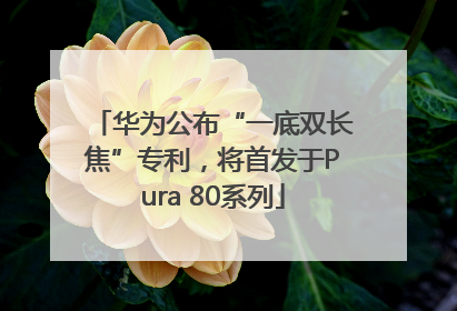 华为公布“一底双长焦”专利，将首发于Pura 80系列