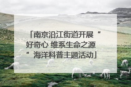 南京沿江街道开展“好奇心 维系生命之源”海洋科普主题活动