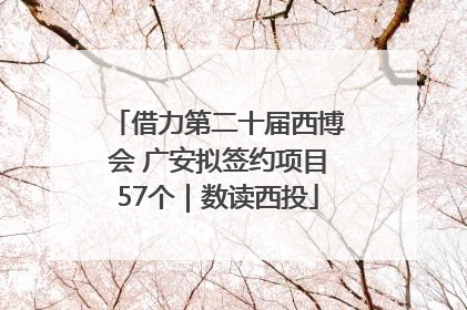 借力第二十届西博会 广安拟签约项目57个｜数读西投