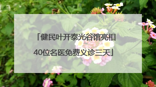 健民叶开泰光谷馆亮相 40位名医免费义诊三天