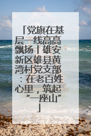 党旗在基层一线高高飘扬丨雄安新区雄县黄湾村党支部：在老百姓心里，筑起“一座山”