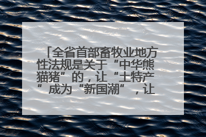 全省首部畜牧业地方性法规是关于“中华熊猫猪”的，让“土特产”成为“新国潮”，让“农产品”升格为“城市IP”