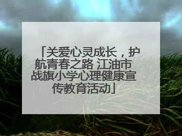 关爱心灵成长，护航青春之路 江油市战旗小学心理健康宣传教育活动