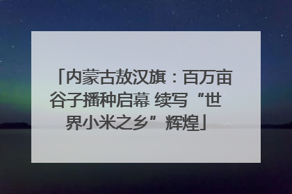 内蒙古敖汉旗：百万亩谷子播种启幕 续写“世界小米之乡”辉煌