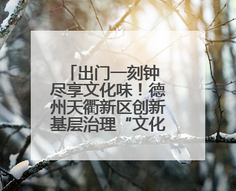 出门一刻钟 尽享文化味！德州天衢新区创新基层治理“文化解法”