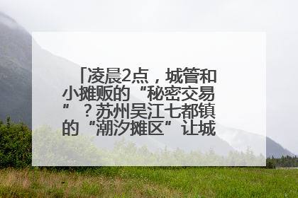 凌晨2点，城管和小摊贩的“秘密交易”？苏州吴江七都镇的“潮汐摊区”让城市管理有了人情味