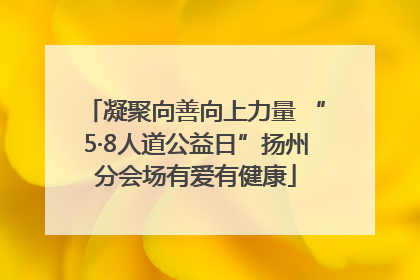 凝聚向善向上力量 “5·8人道公益日”扬州分会场有爱有健康