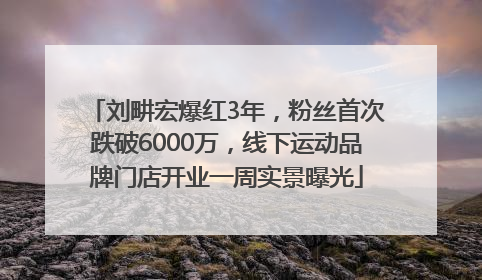 刘畊宏爆红3年，粉丝首次跌破6000万，线下运动品牌门店开业一周实景曝光