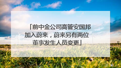前中金公司高管安国邦加入蔚来，蔚来另有两位董事发生人员变更