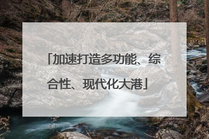 加速打造多功能、综合性、现代化大港